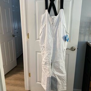 Columbia White Jumpsuit with Black Straps